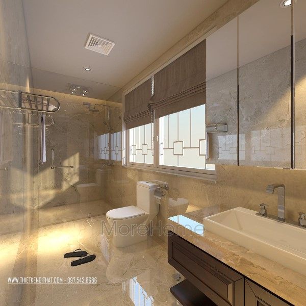 Thiết kế nội thất phòng tắm biệt thự VinHomes Thăng Long Hoài Đức Hà Nội
